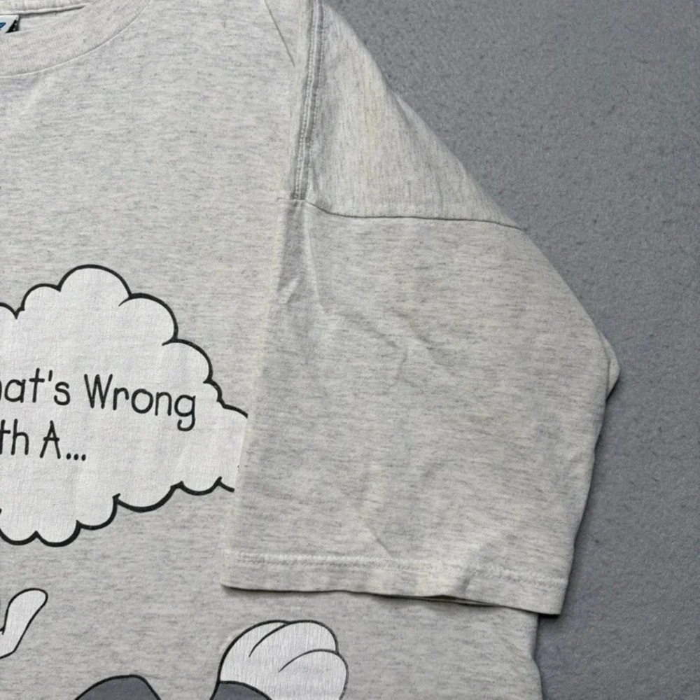 Looney Tunes T-Shirt Mens XL Gray Bugs Bunny Midnight Snack Vintage 90s Graphic